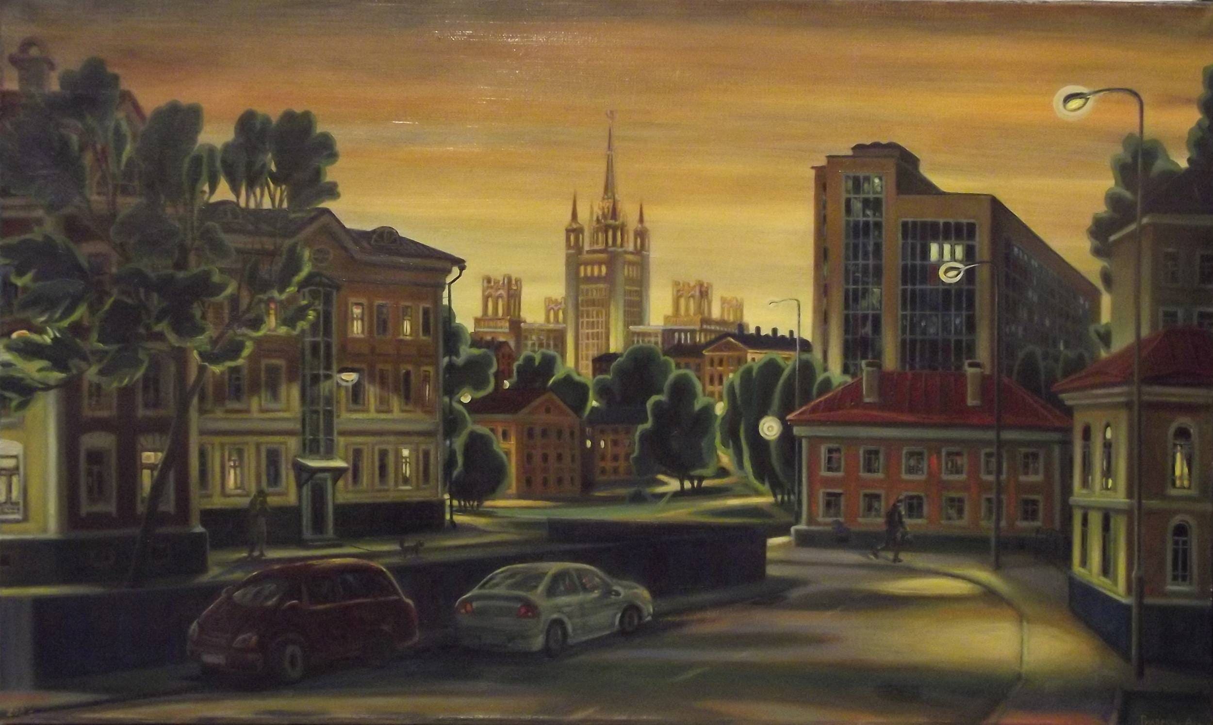 Картина Алексея Гилярова «Москва. Переулки Пресни», холст, масло, 60×100 см, 2011 год